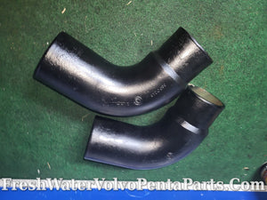 Volvo Penta 2  Exhaust y-pipe Elbows 3850215  3 1/2 in x 4 in.