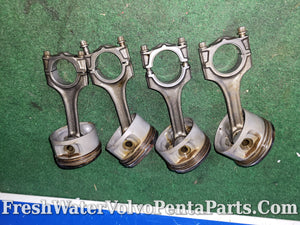 Volvo Penta 2.5 L 3mm short Pistons & rods aq151C 8 valve