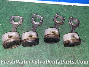 Volvo Penta 2.5 L 3mm short Pistons & rods aq151C 8 valve