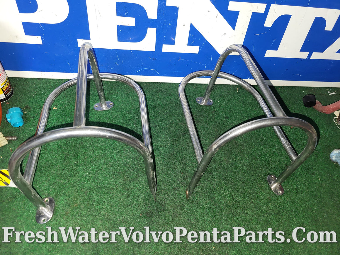 2 Stainless Steel Boat fender bumper caddy Holders full size