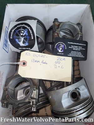 Volvo Penta 4 pistons and rods 230A aq131 p/n 271329