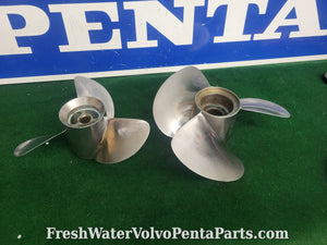 Volvo Penta FH4 Helical Stainless Steel prop set 3885850 front  3885851 rear DPS-B props DP