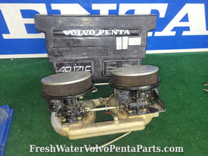 Volvo Penta aq171c Intake manifold and dual Carbs for DOHC 16 Valve Cylinder head