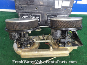 Volvo Penta aq171c Intake manifold and dual Carbs for DOHC 16 Valve Cylinder head
