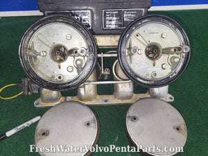 Volvo Penta aq171c Intake manifold and dual Carbs for DOHC 16 Valve Cylinder head