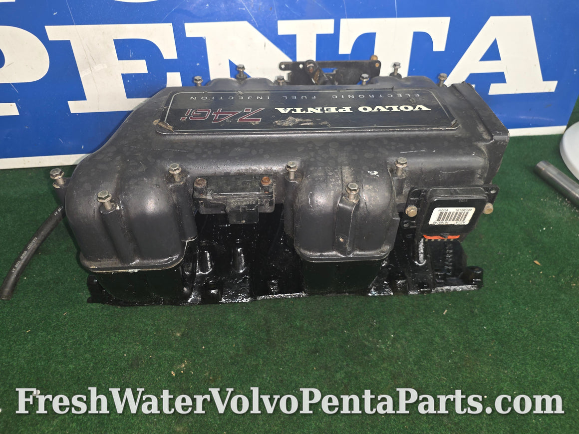 Volvo Penta 7.4L 454 7.4Gi Fuel Injection  intake Manifold upper and lower 12550668 oval port