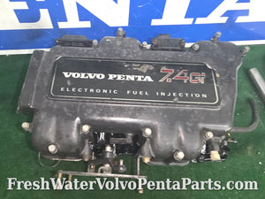 Volvo Penta 7.4L 454 7.4Gi Fuel Injection  intake Manifold upper and lower 12550668 oval port