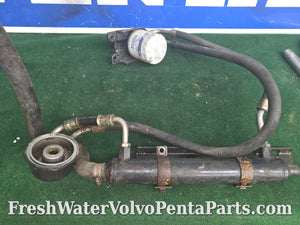Volvo Penta 7.4L 454  remote oil filter mount power steering cooler Heat Exchanger
