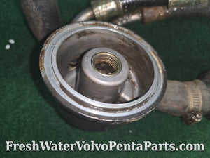 Volvo Penta 7.4L 454  remote oil filter mount power steering cooler Heat Exchanger