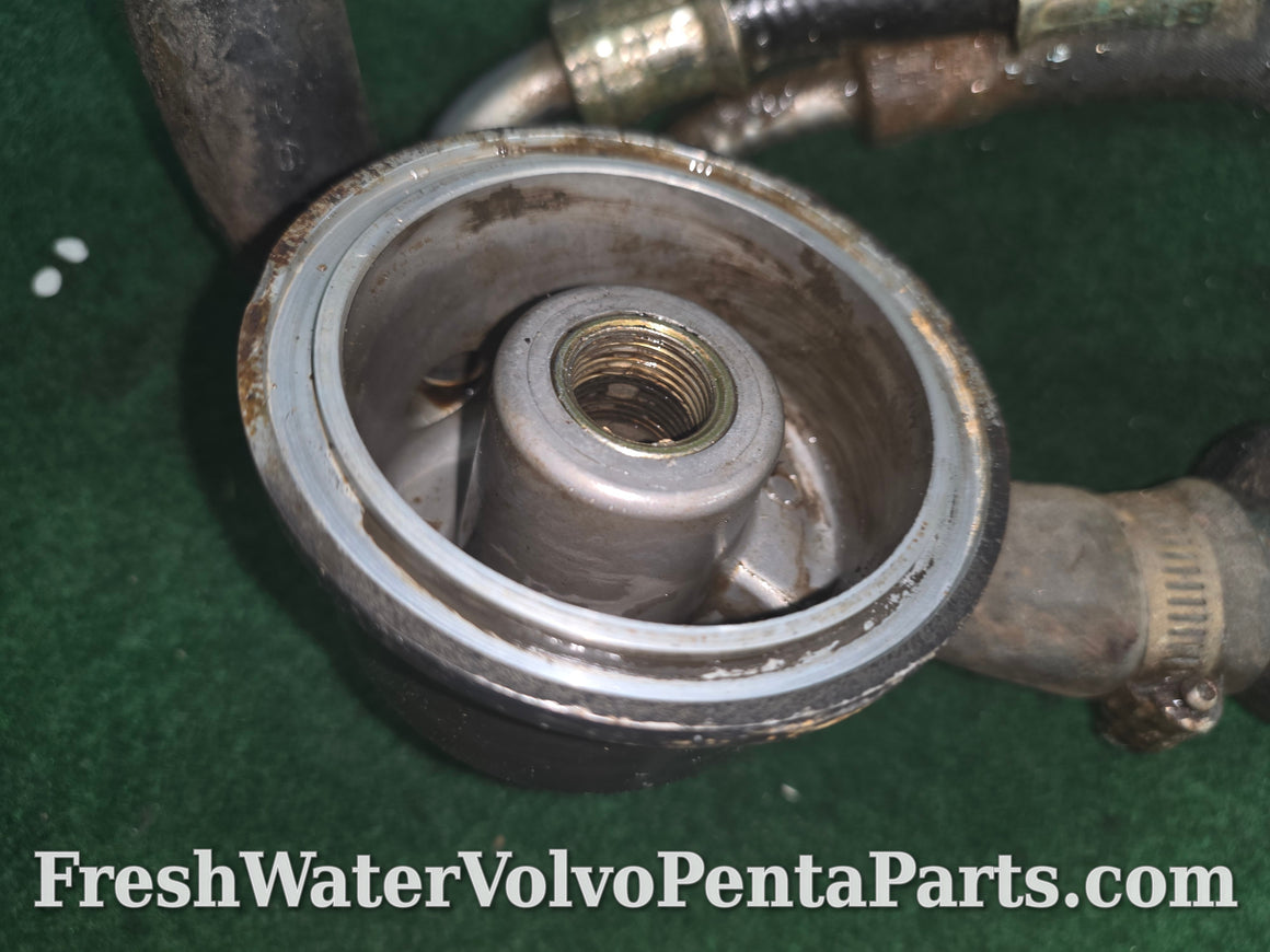 Volvo Penta 7.4L 454  remote oil filter mount power steering cooler Heat Exchanger