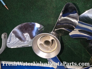 Volvo Penta F5 Stainless Propeller set 3851465 3851475 polished balanced