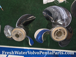 Volvo Penta F5 Stainless Propeller set 3851465 3851475 polished balanced
