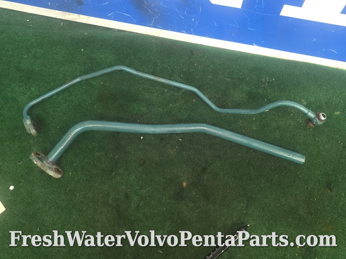 Volvo Penta 6 cylinder Diesel KAD42-A turbo oil feed tube and return pipe