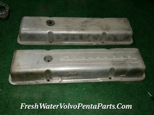 Chevrolet SBC Cast aluminum Valve Covers pre -87 non Center bolt 350 327 305