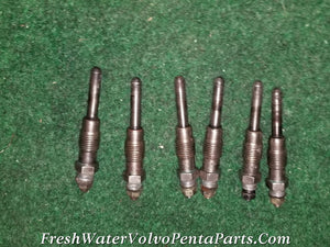 Volvo Penta glow Plugs 6 P/n 838954 Bosch Germany MD40A, AQAD40A, AQAD40B Tmd30