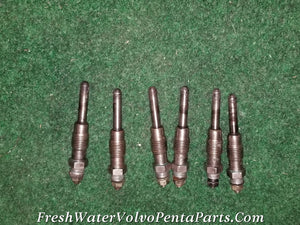 Volvo Penta glow Plugs 6 P/n 838954 Bosch Germany MD40A, AQAD40A, AQAD40B Tmd30