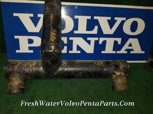 Volvo Penta Diesel Fiberglass Marine Thru Hull exhaust Pipe 4 inlet  2 x 3 inch outlets
