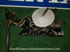 Volvo Penta Ford Holly 2 Barrel Carburetor intake & Fuel Line 5.0FL Motorcraft V8