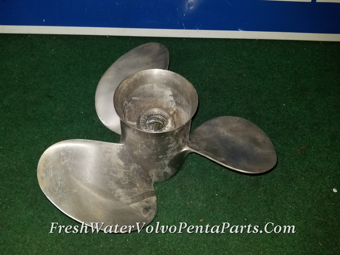 Volvo Penta 15 1/4 x 17 Stainless Steel prop 852086 3 Blade Left Hand Rotation