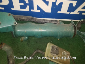 Volvo Penta KAMD42 Heat Exchanger Kit 861082 with Hoses Reservoir Bracketing Pressure tested