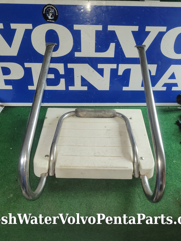 White polymer swim deck & ladder stainless brackets