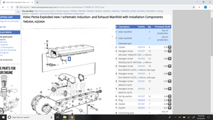 Volvo Penta TMD40A p/n 842646 Diesel  intake Induction Manifold
